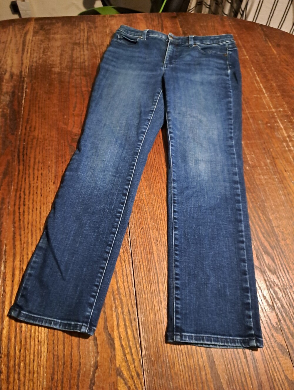 Talbots Flawless High Waist Straight Leg Jeans Women Size 8P Petite Blue Denim